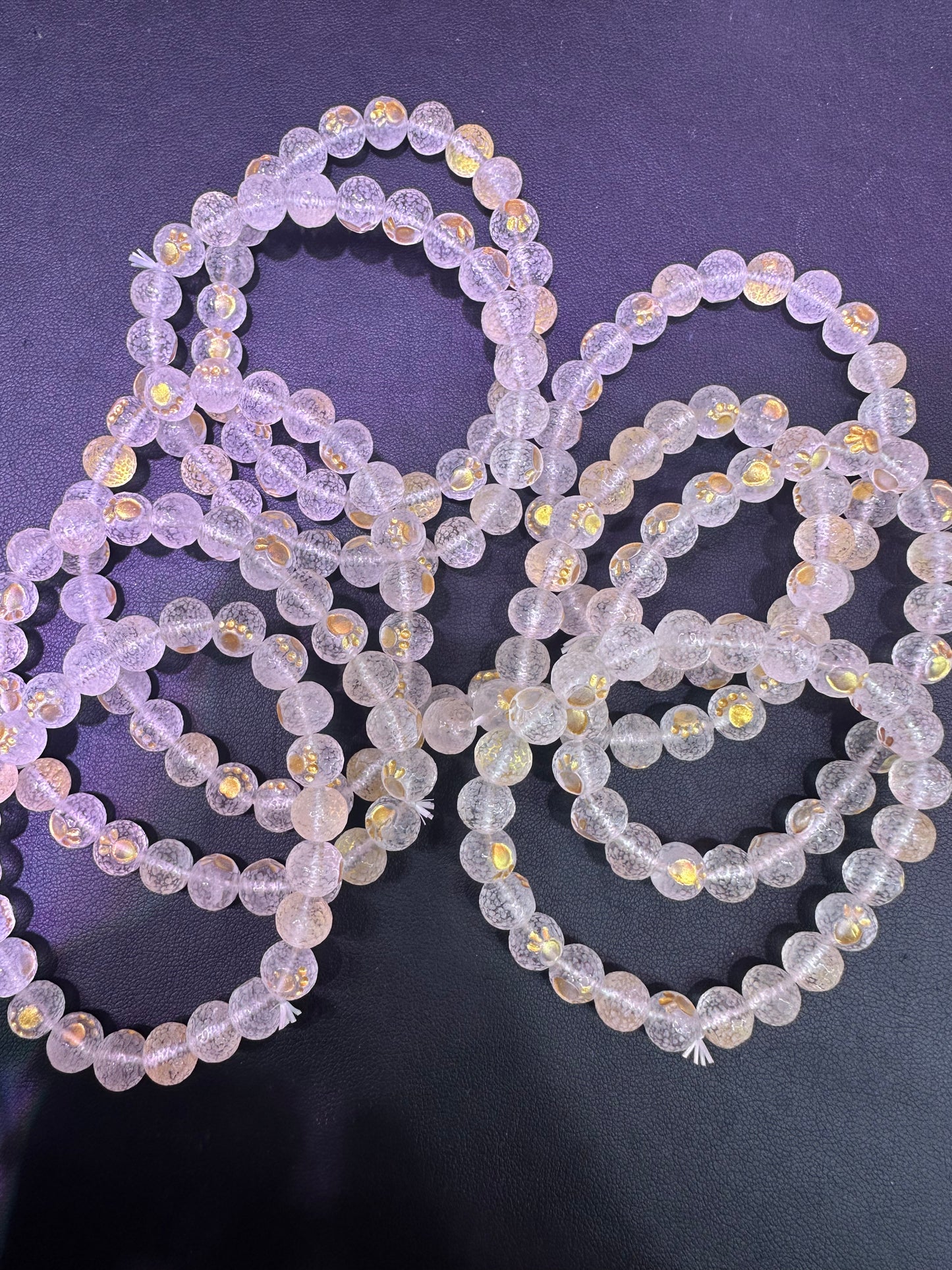 clear quartz bracelets with paws 8mm