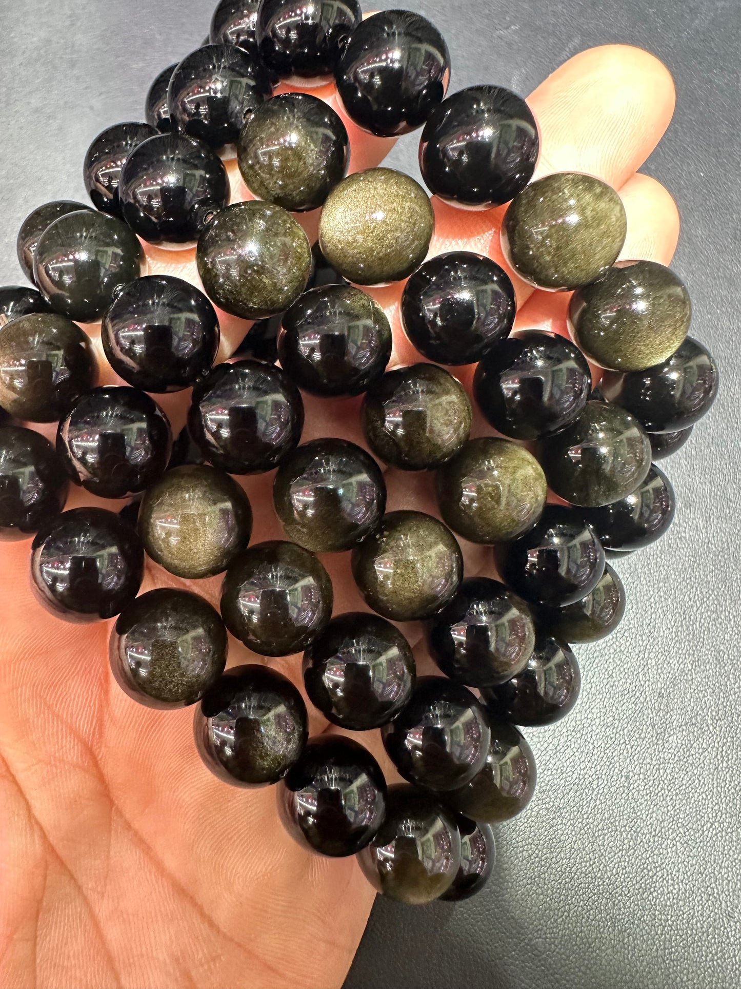 Golden obsidian bracelets 12mm