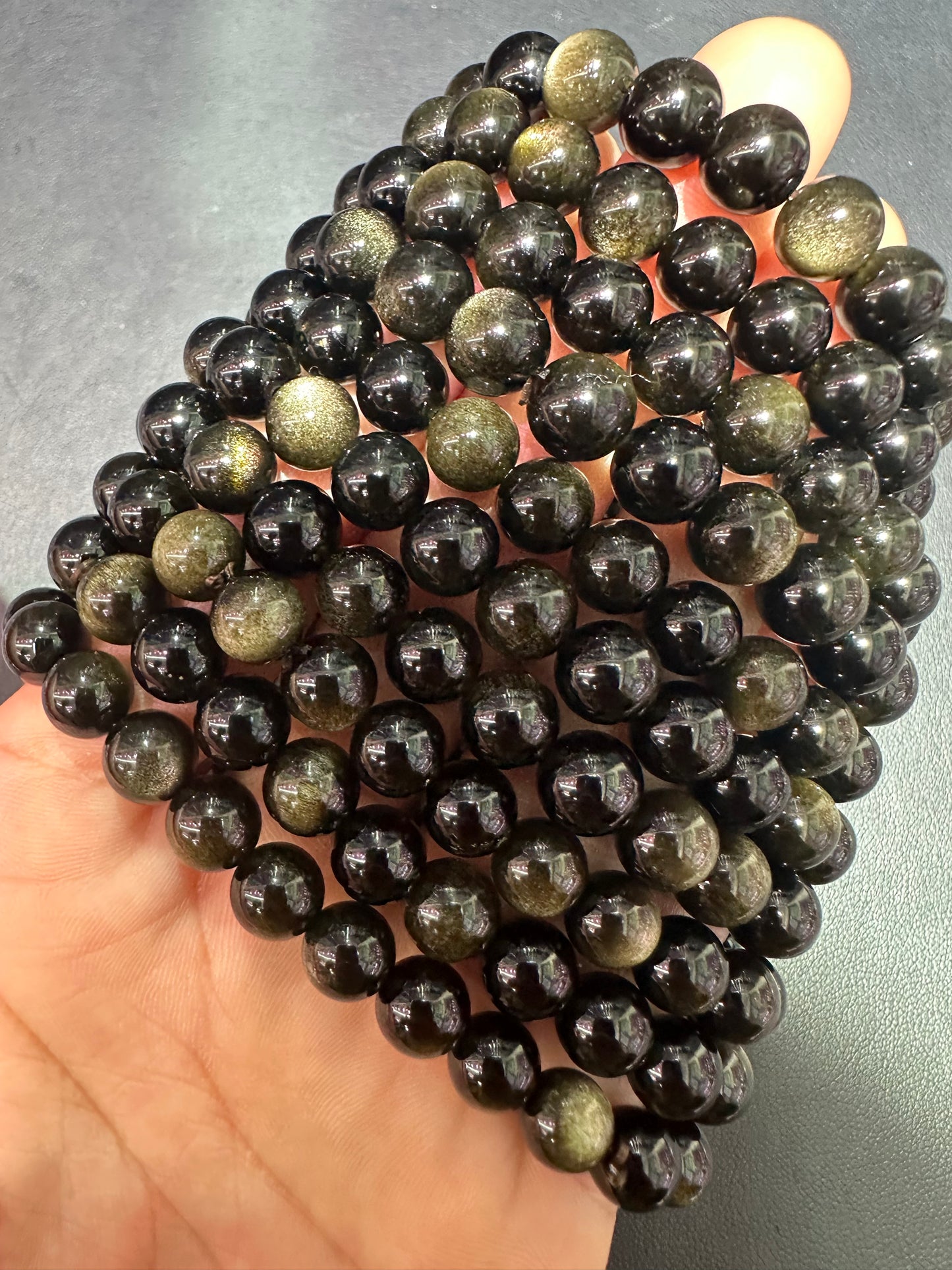 Golden obsidian bracelets 8mm