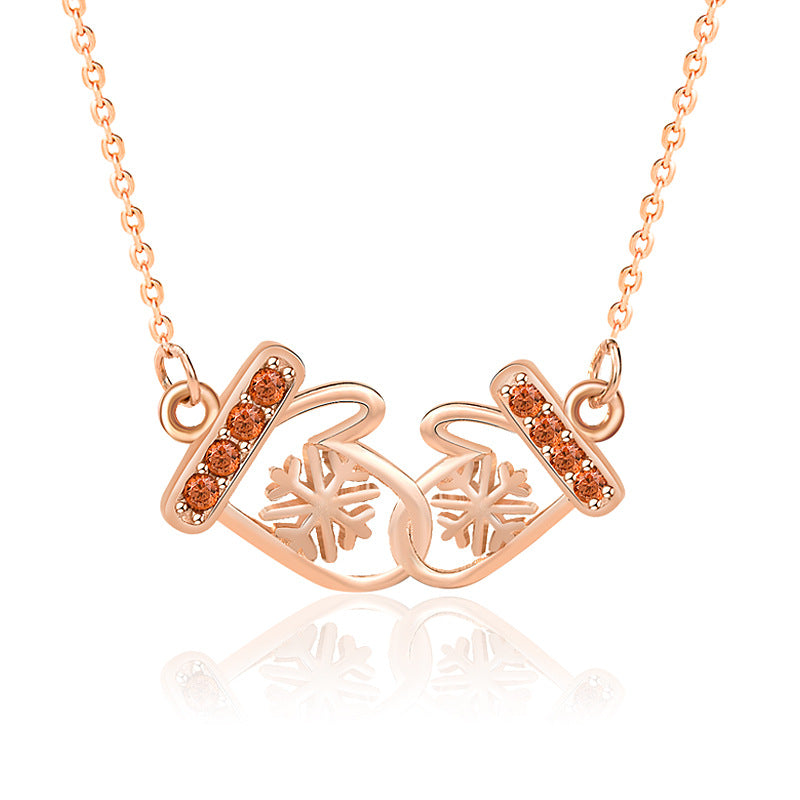 S925 silver snowflake glove pendant pendants