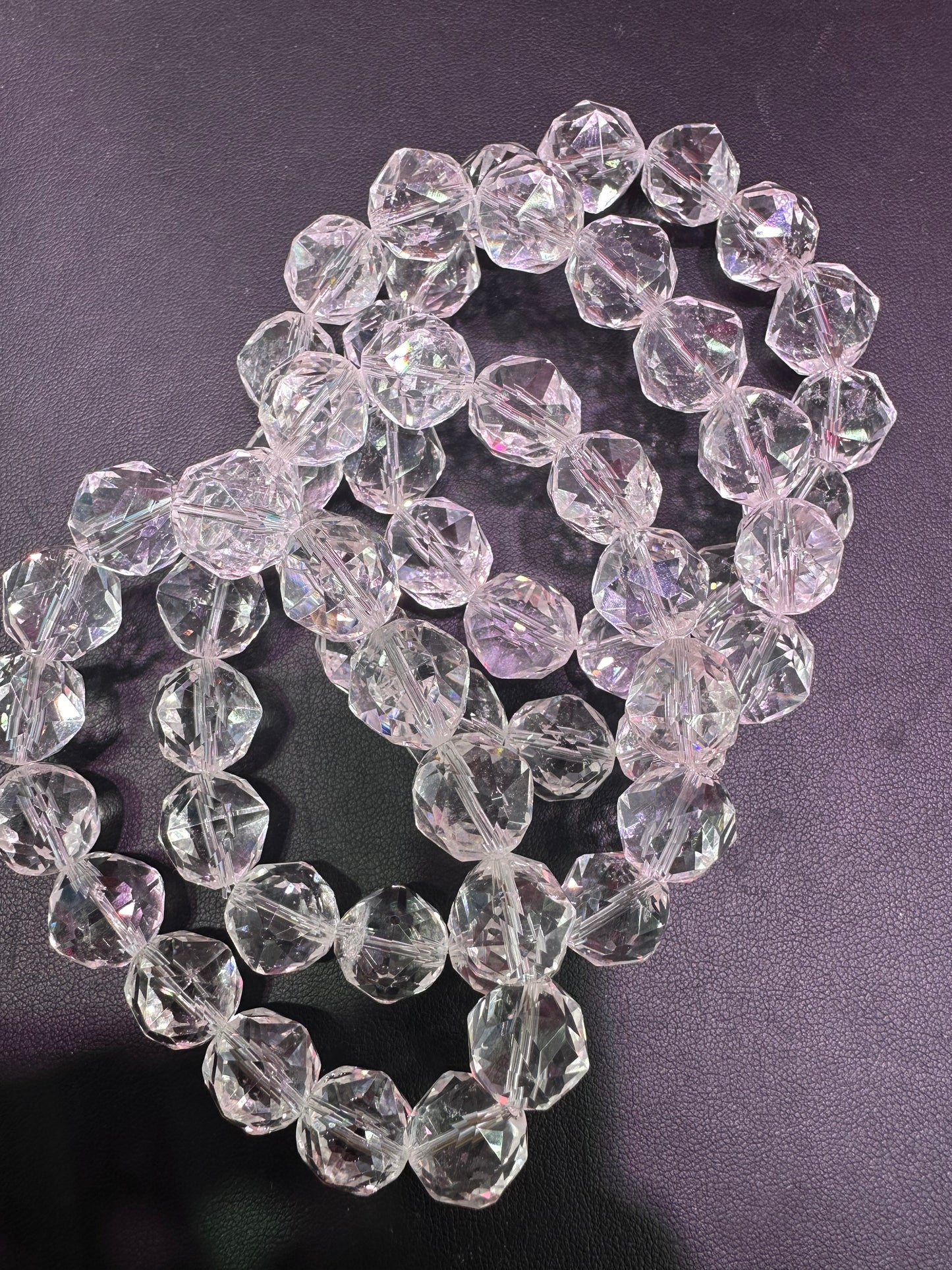 Clear quartz faceted bracelets 14mm