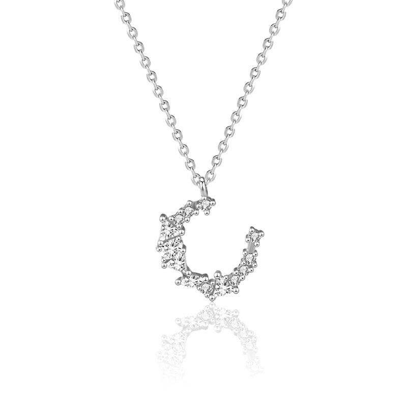 S925 Sterling Silver Moon Necklace pendants