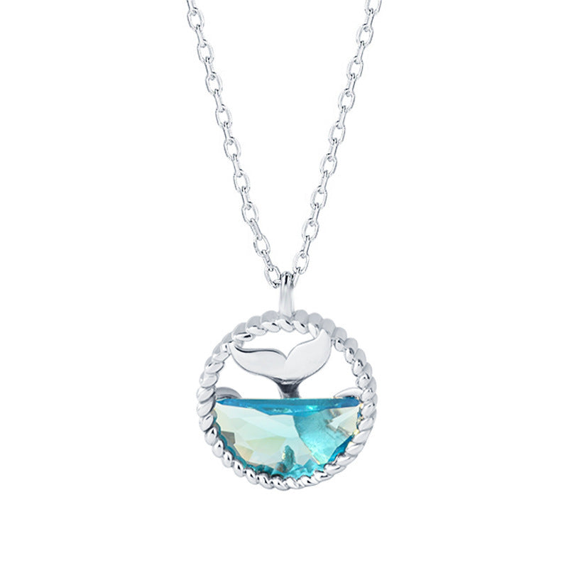 Silver 925 sterling silver mermaid tail necklace pendants