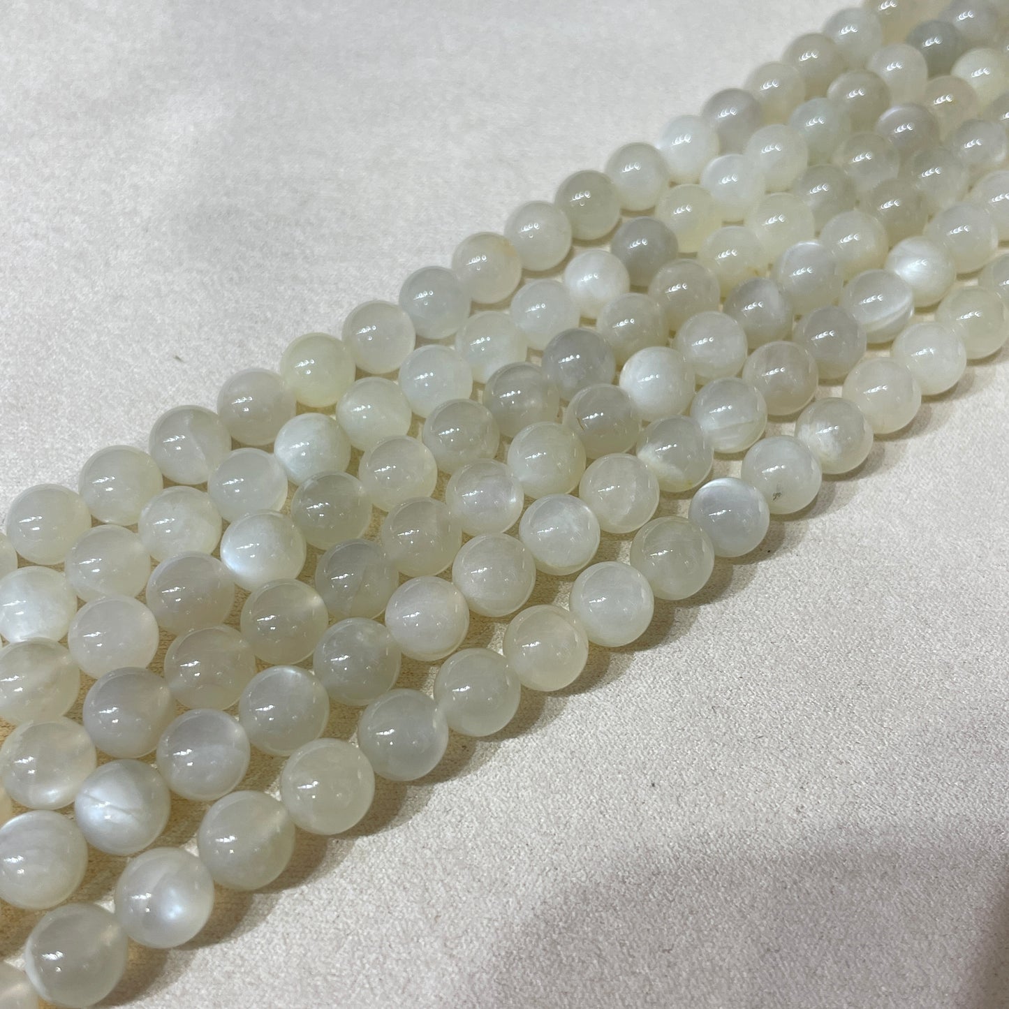 white moonstone strands 8mm