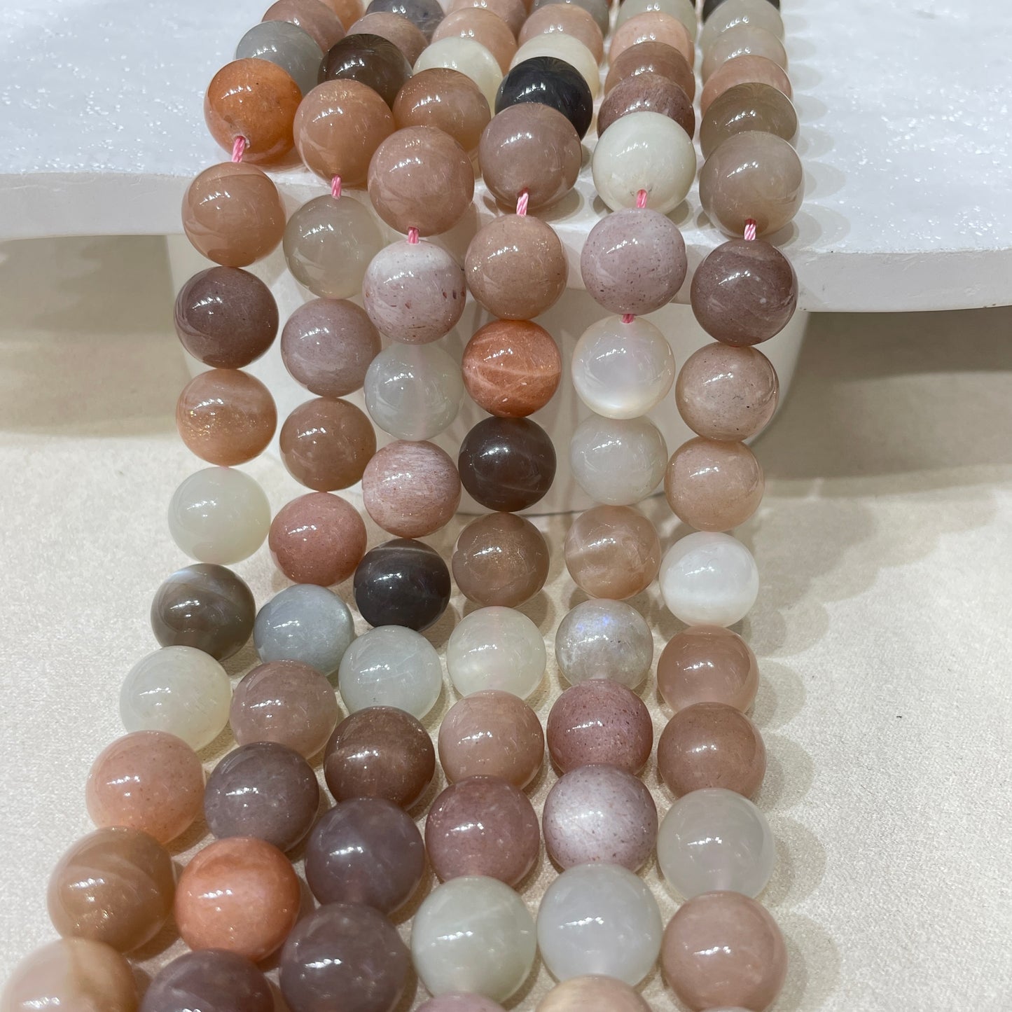 silk moonstone strands 10mm