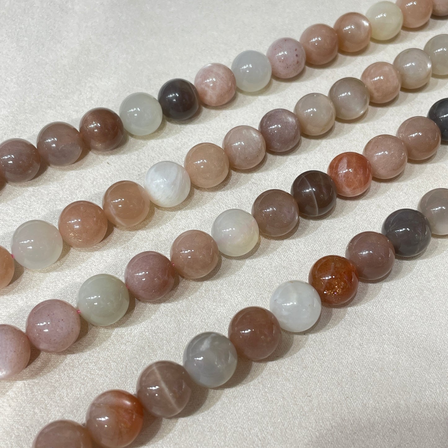silk moonstone strands 10mm