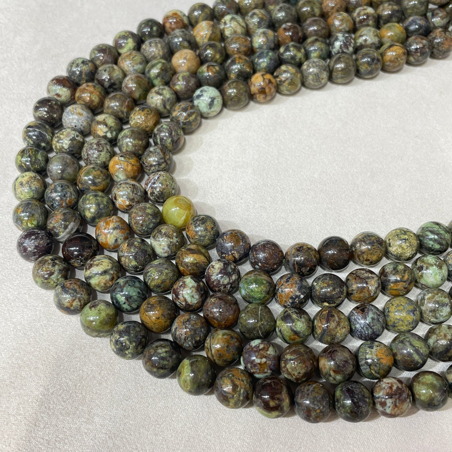 green opal strands 10mm