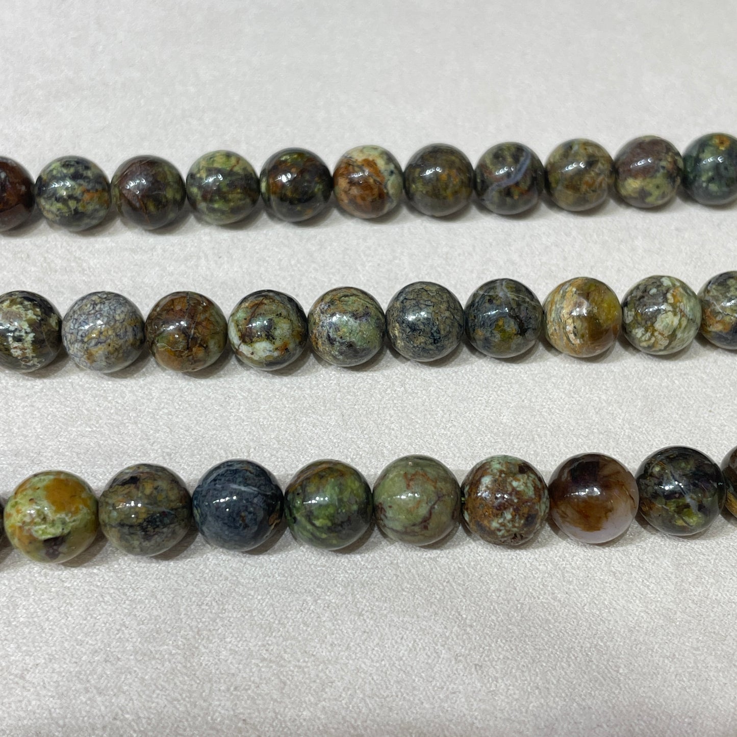 green opal strands 10mm