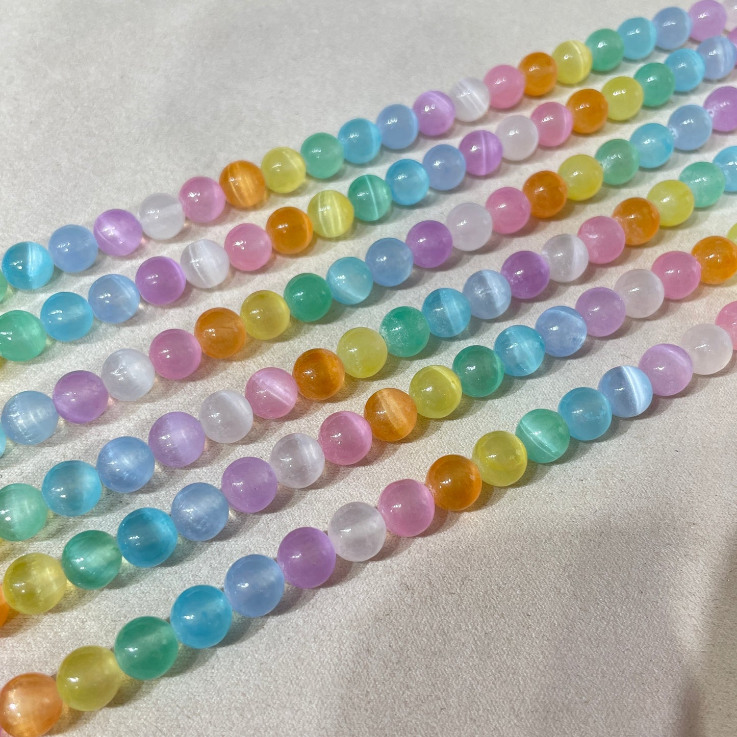 colorful selenite strands