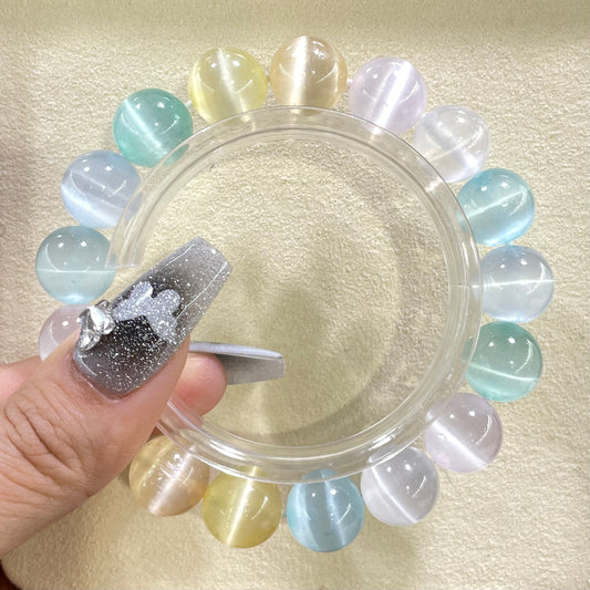 aura selenite bracelet 12mm