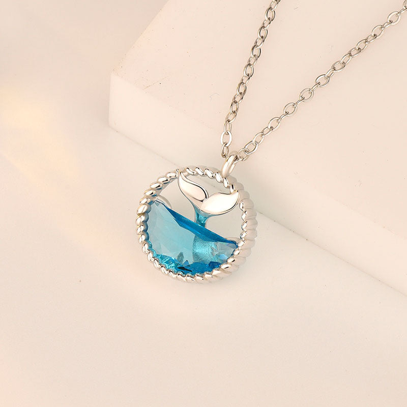 Silver 925 sterling silver mermaid tail necklace pendants