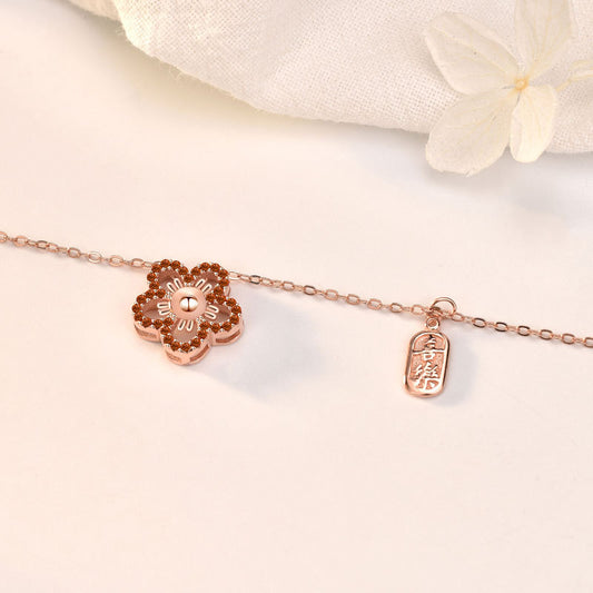 S925 sterling silver necklace  flower