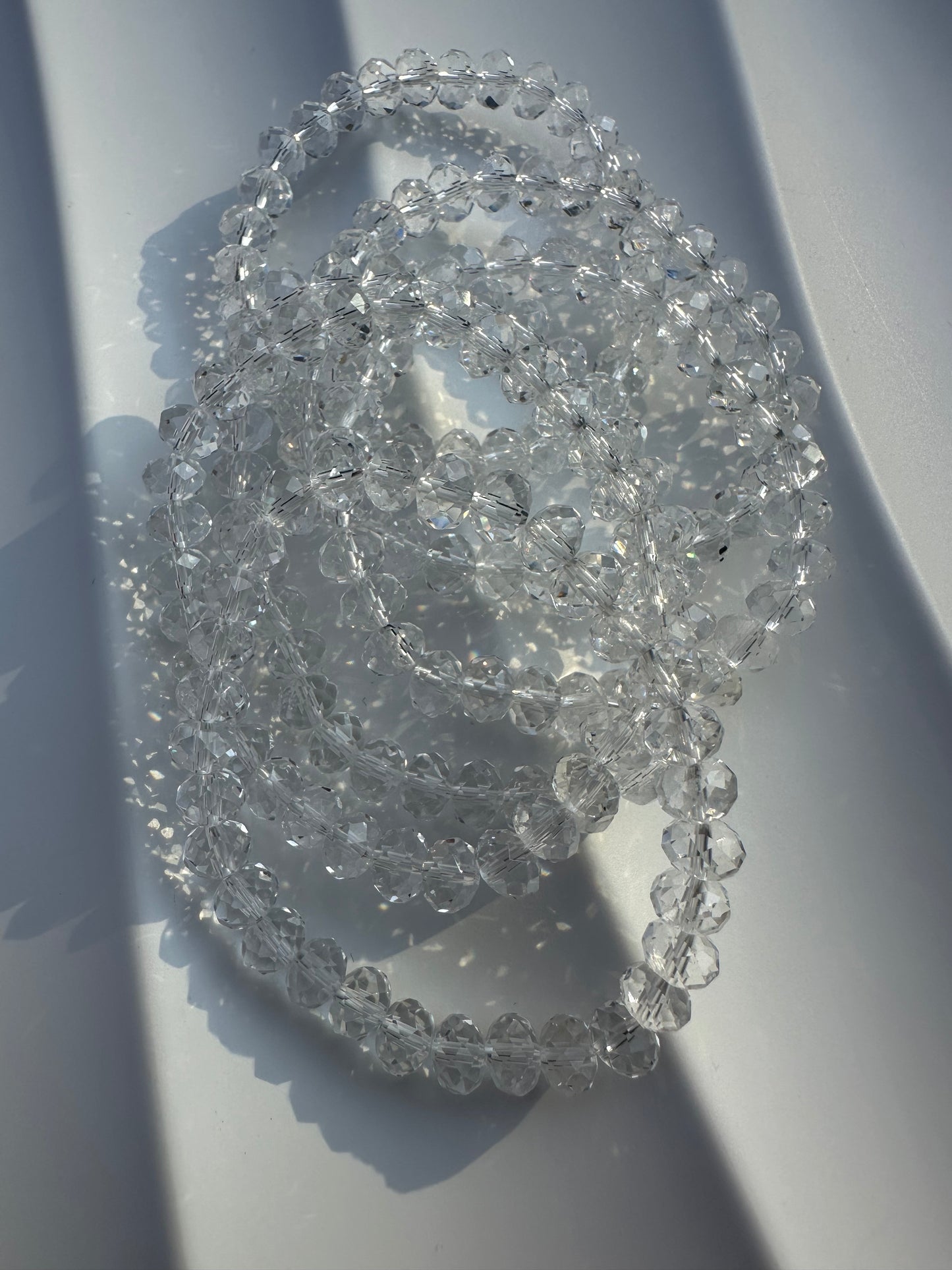 Faceted clear quartz bracelets