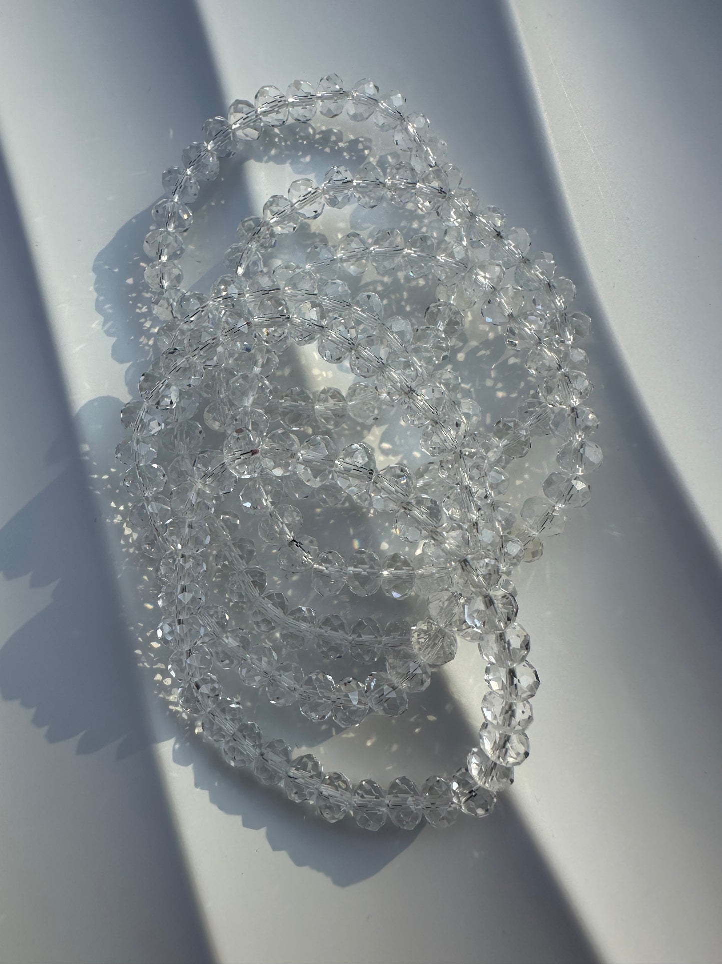 Faceted clear quartz bracelets