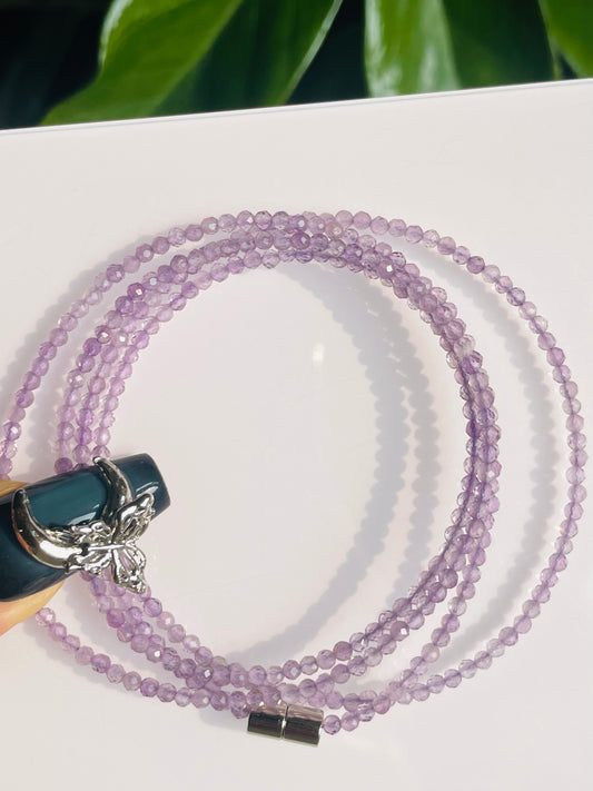 4 wraps lavender amethyst magnetic bracelet