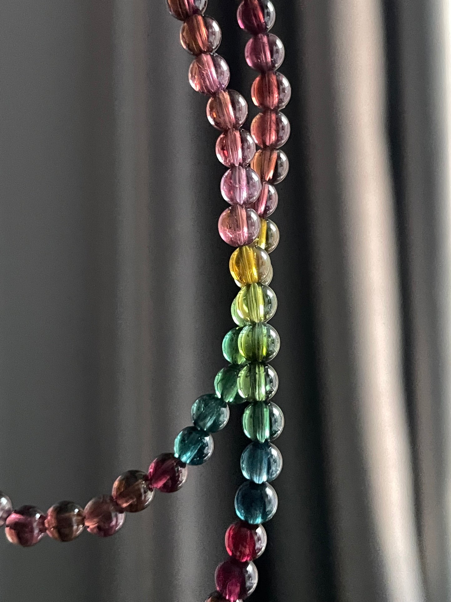 rich color tourmaline 3wraps bracelet 4.3mm
