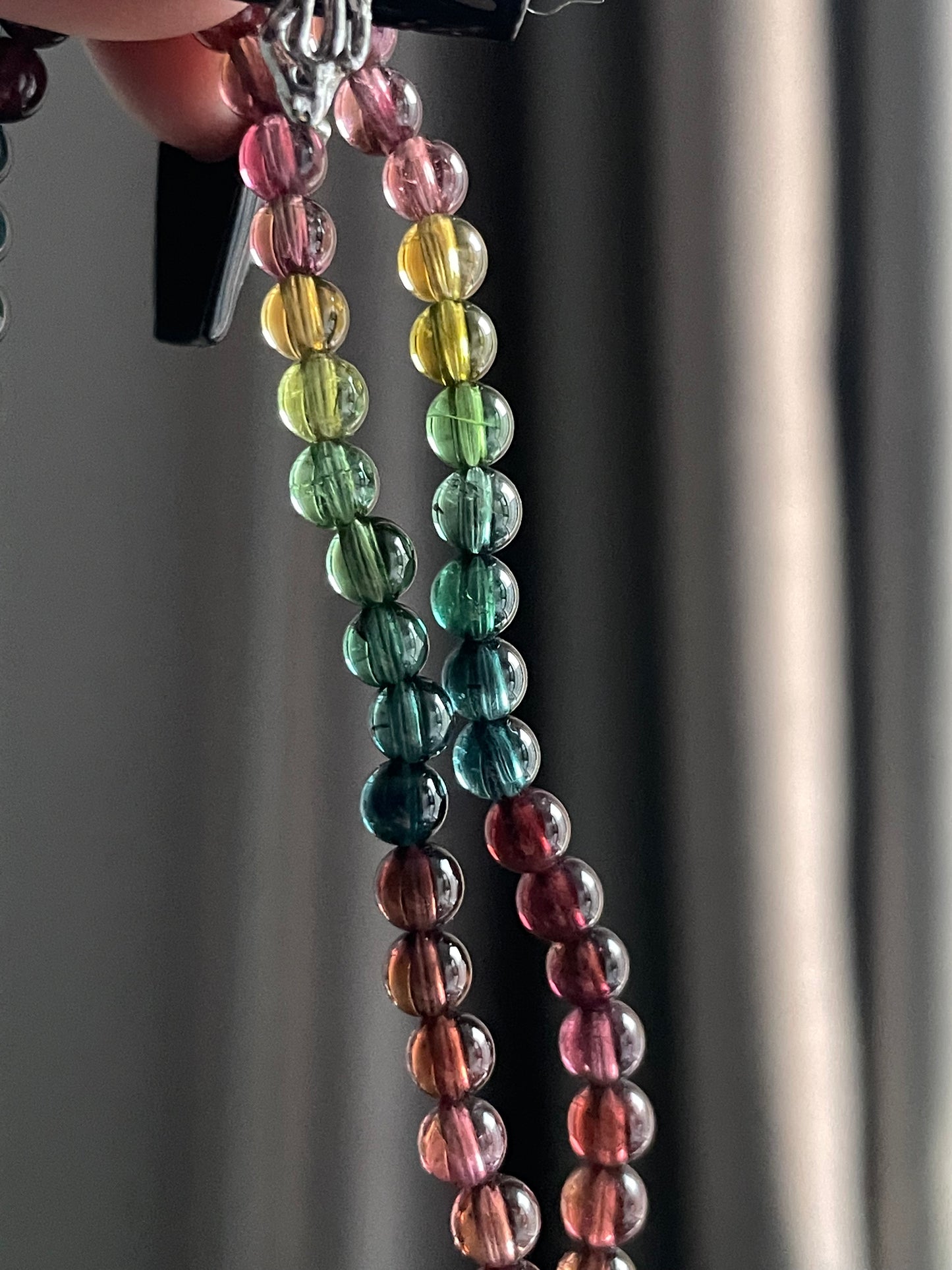 rich color tourmaline 3wraps bracelet 4.3mm