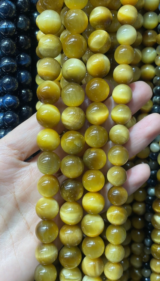 natural yellow tiger eye strand