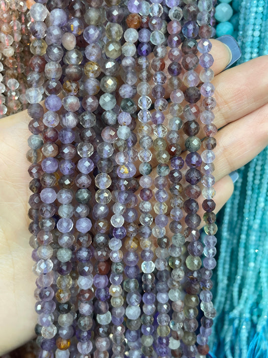 Natural faceted auralite 23 strand 3mm