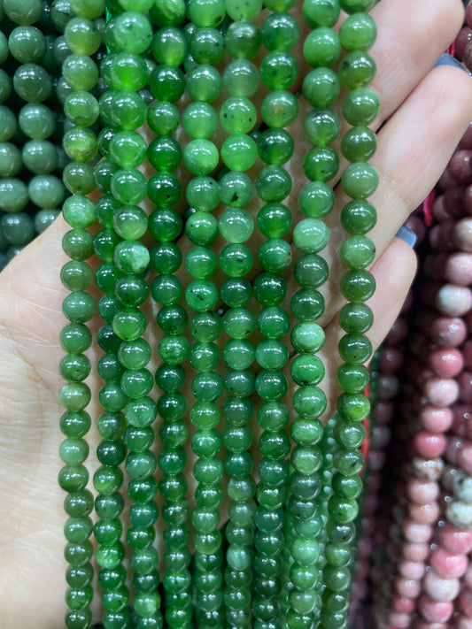 green hetian jade strand 6mm