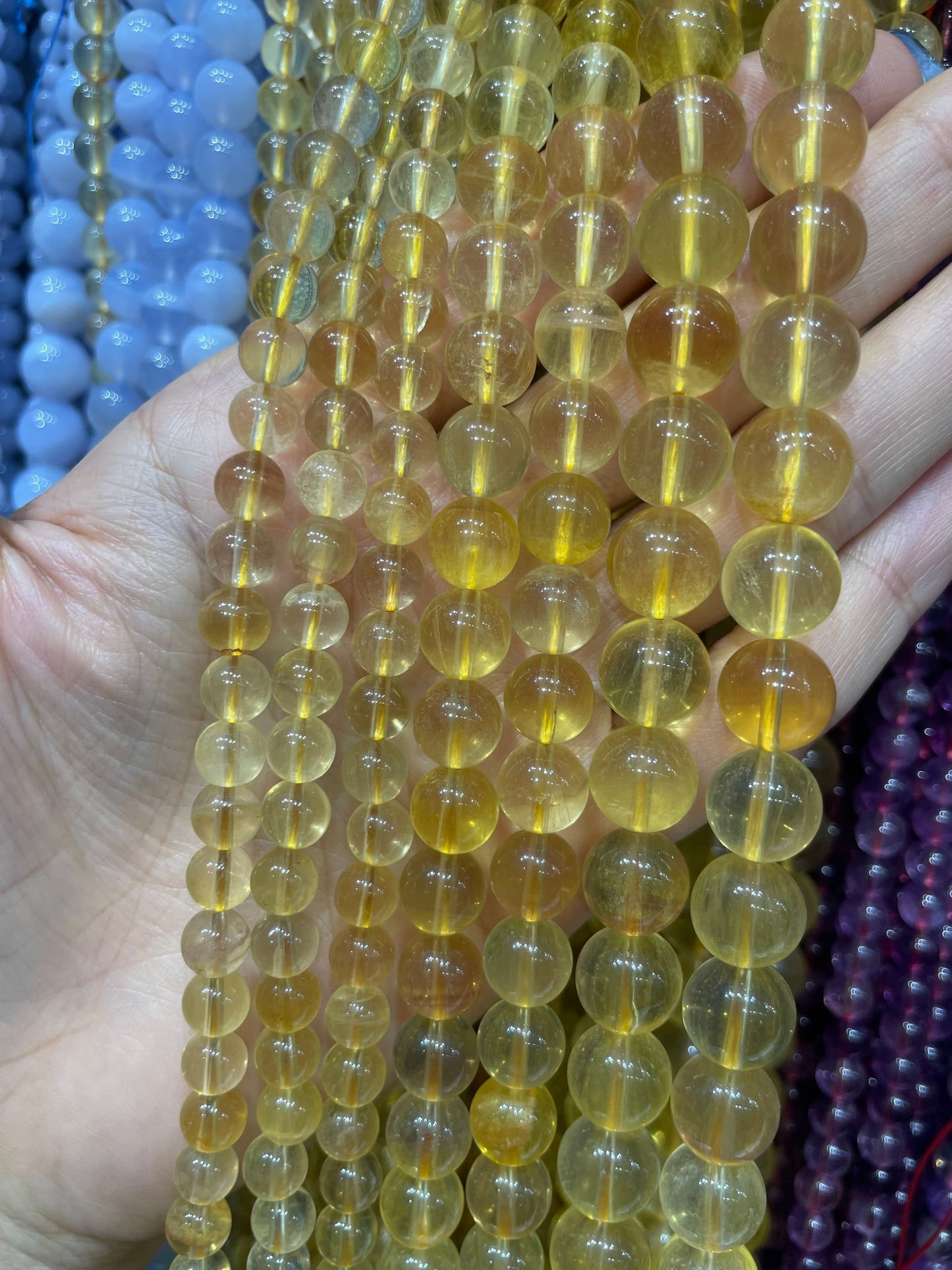 yellow fluorite strand