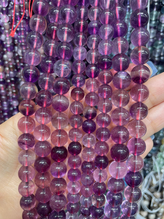 high quality purple fluorite strand