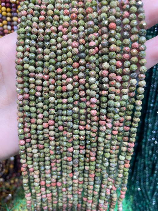 faceted unakite strand