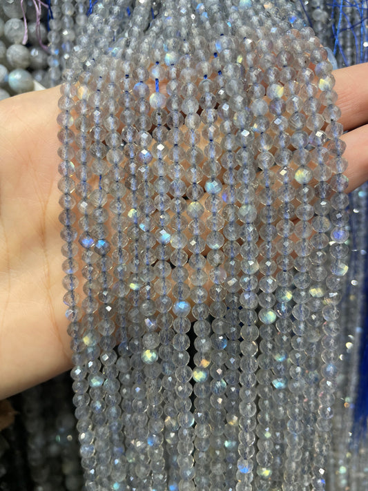 high quality clear faceted lab strand