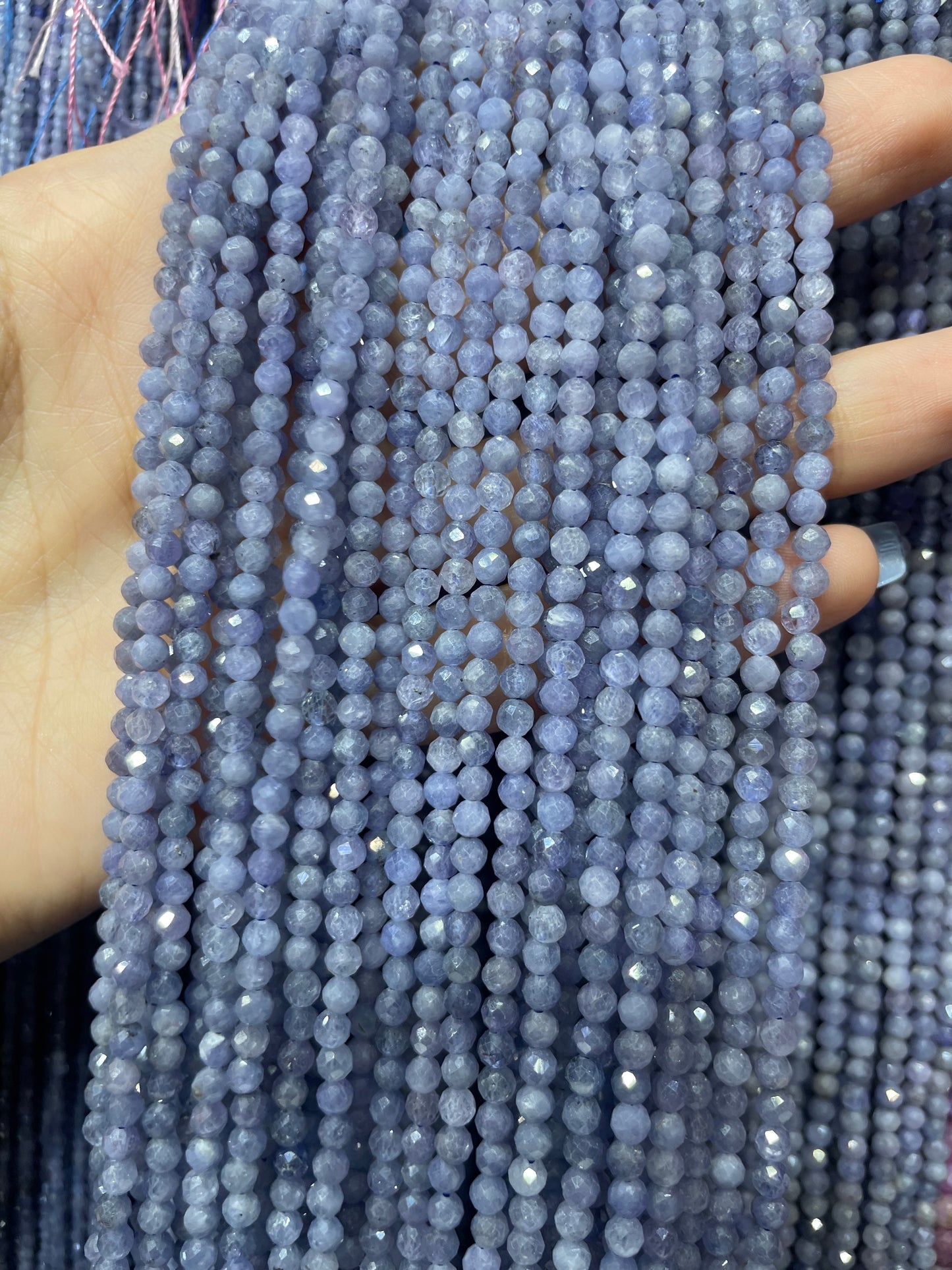 faceted tanzanite strand