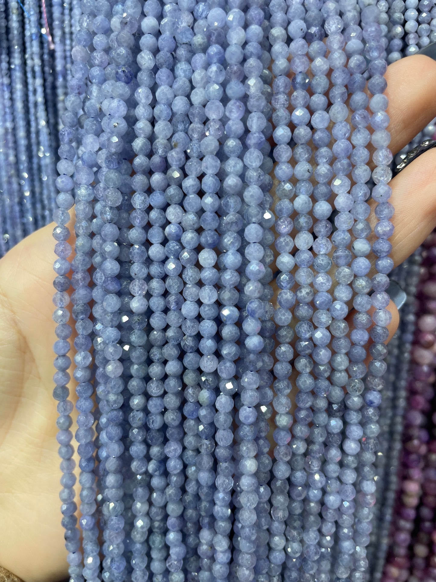 faceted tanzanite strand