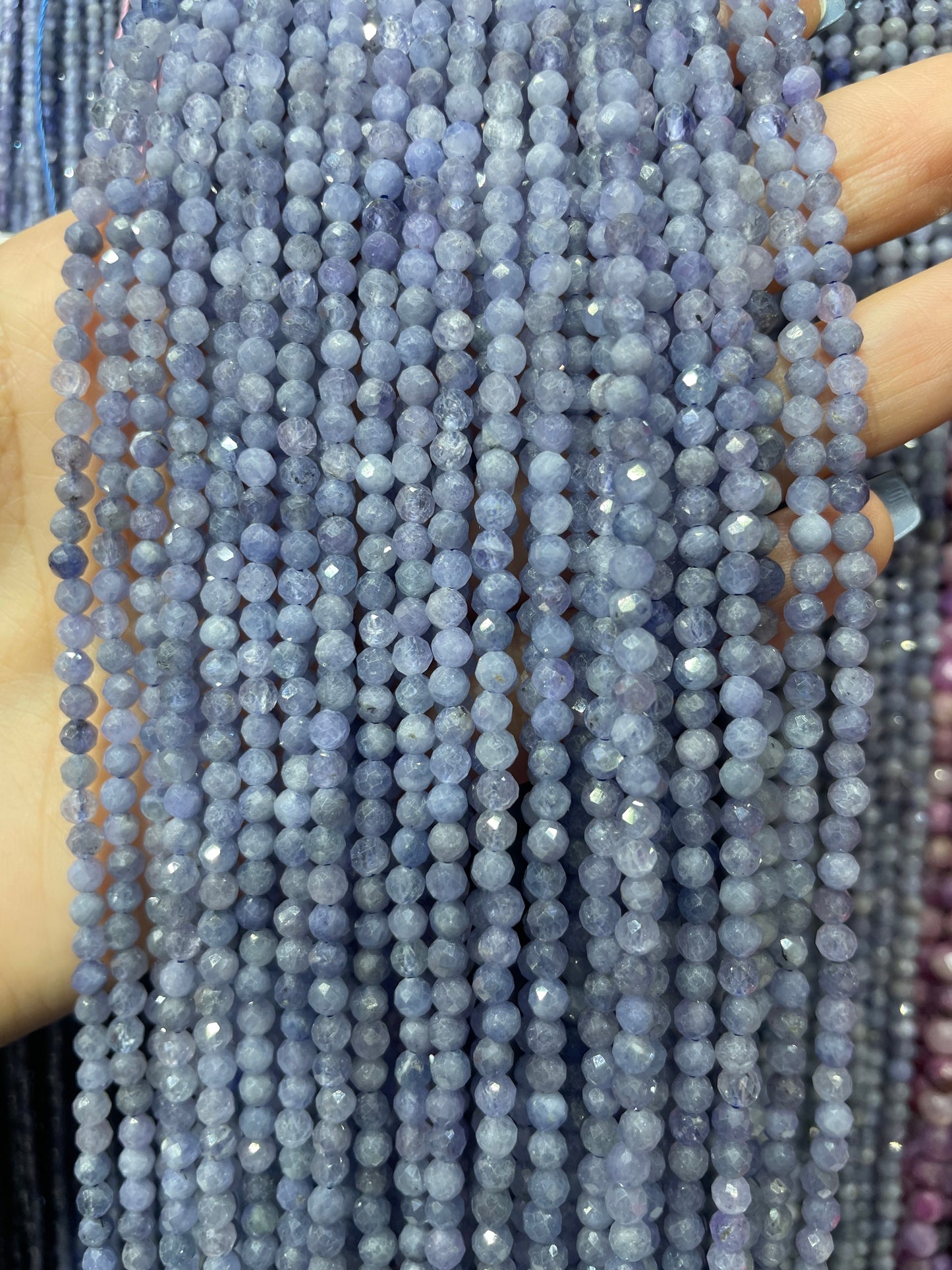 faceted tanzanite strand