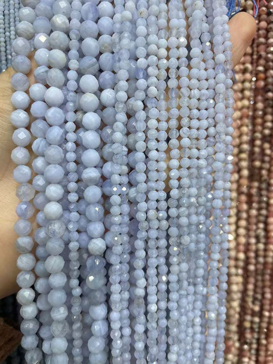 faceted blue lace strand