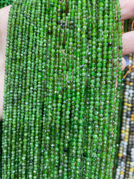 natural faceted diopside strand