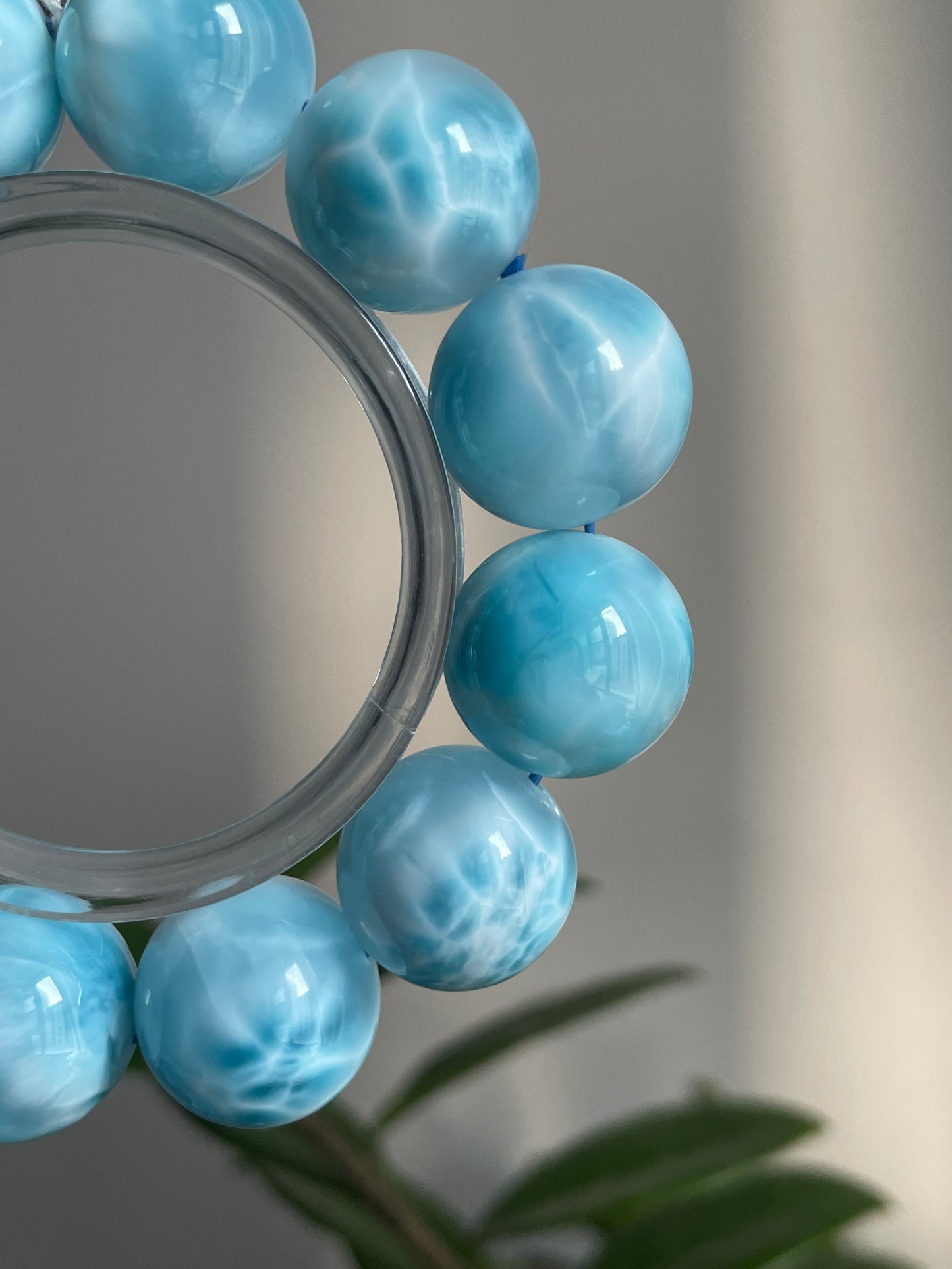 natural larimar big baby bracelet 19.5mm