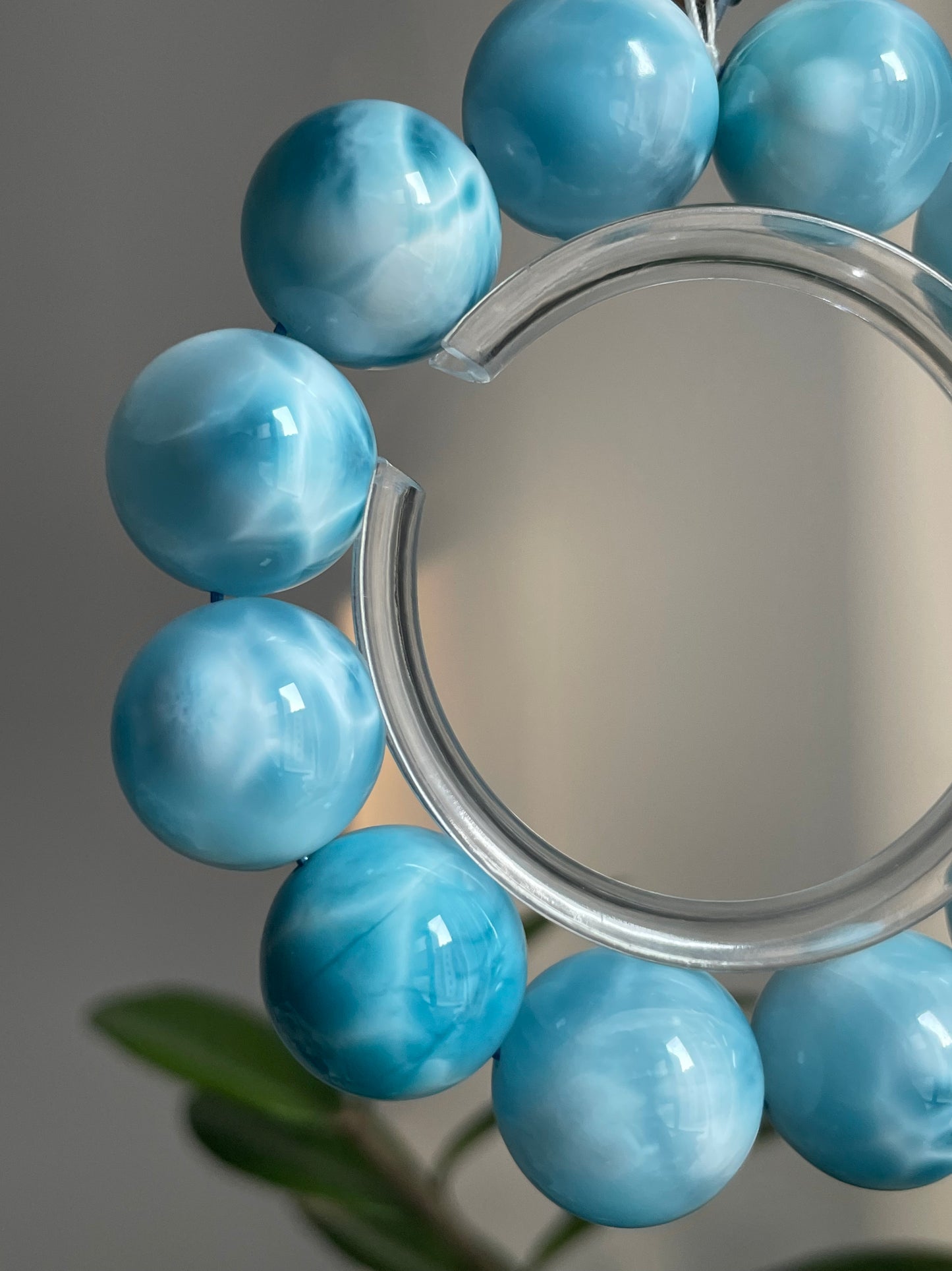 natural larimar big baby bracelet 19.5mm