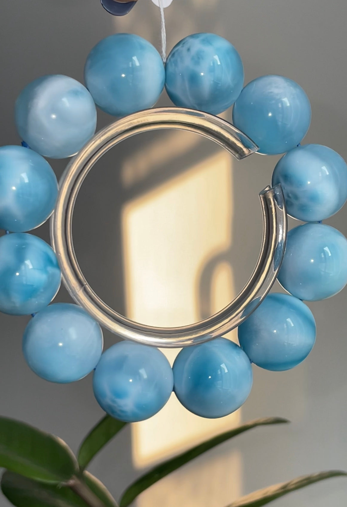 natural larimar big baby bracelet 19.5mm