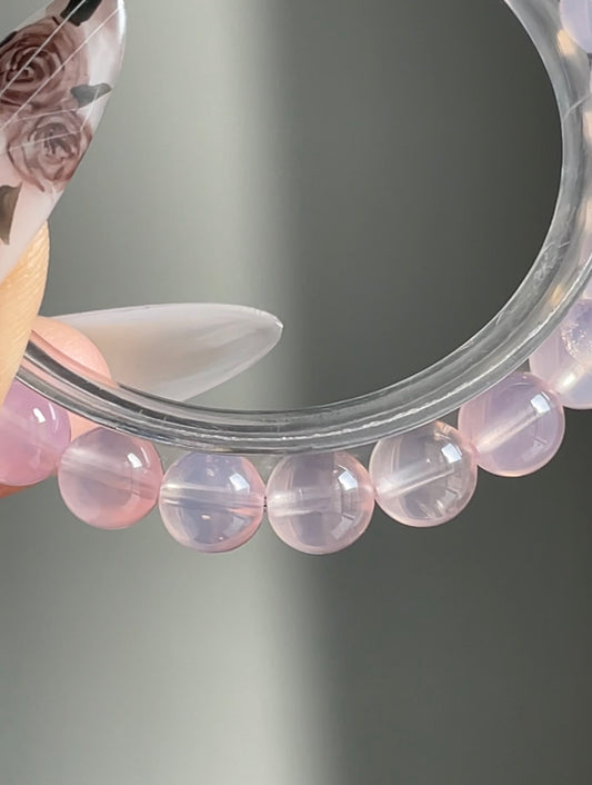 natural jelly rose quartz bracelet 7.4-7.9mm