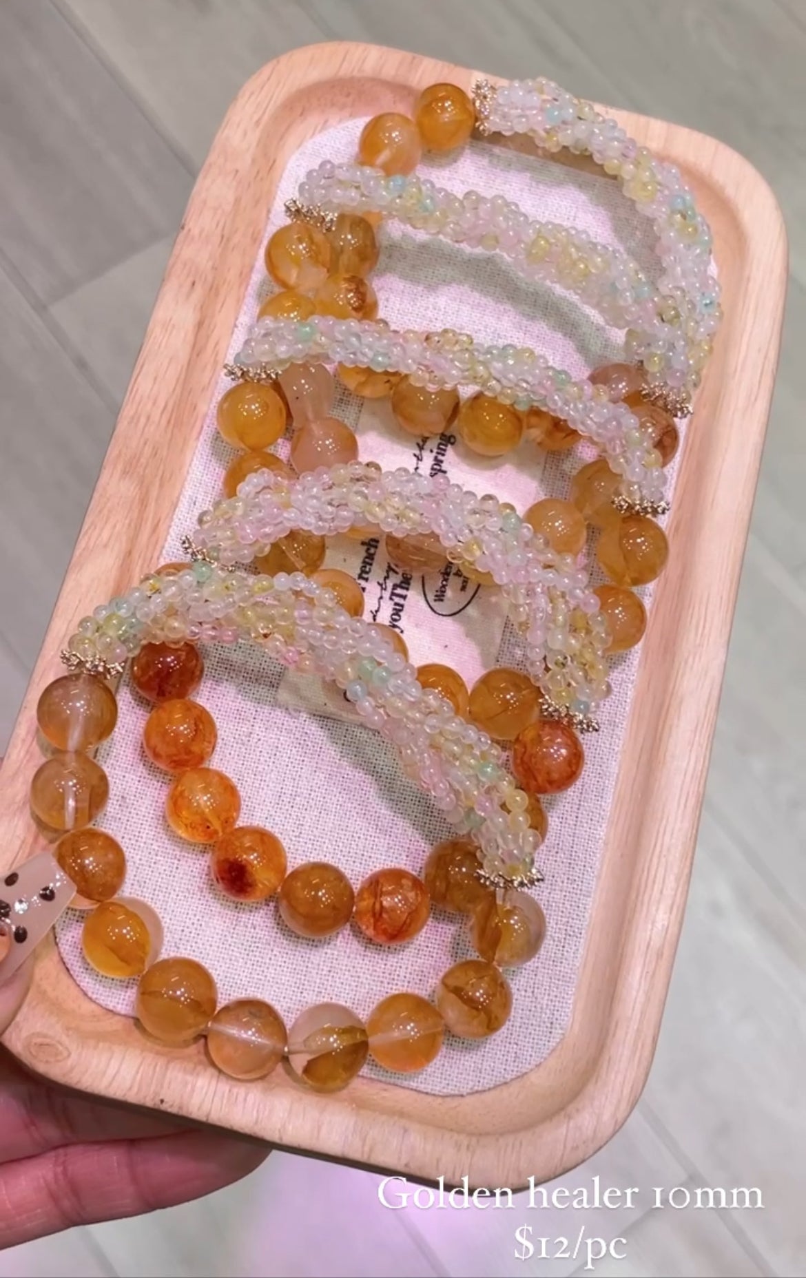 golden healer with topaz bracelet 10mm