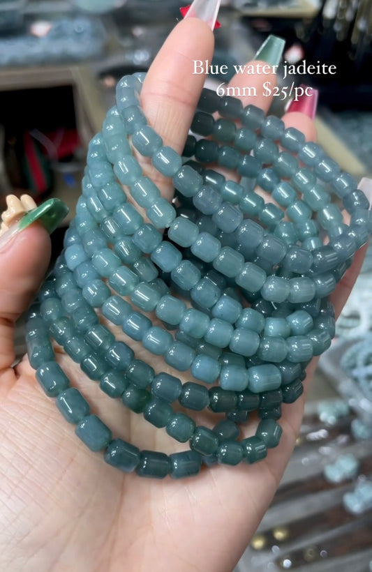 blue water jade bracelet 6mm