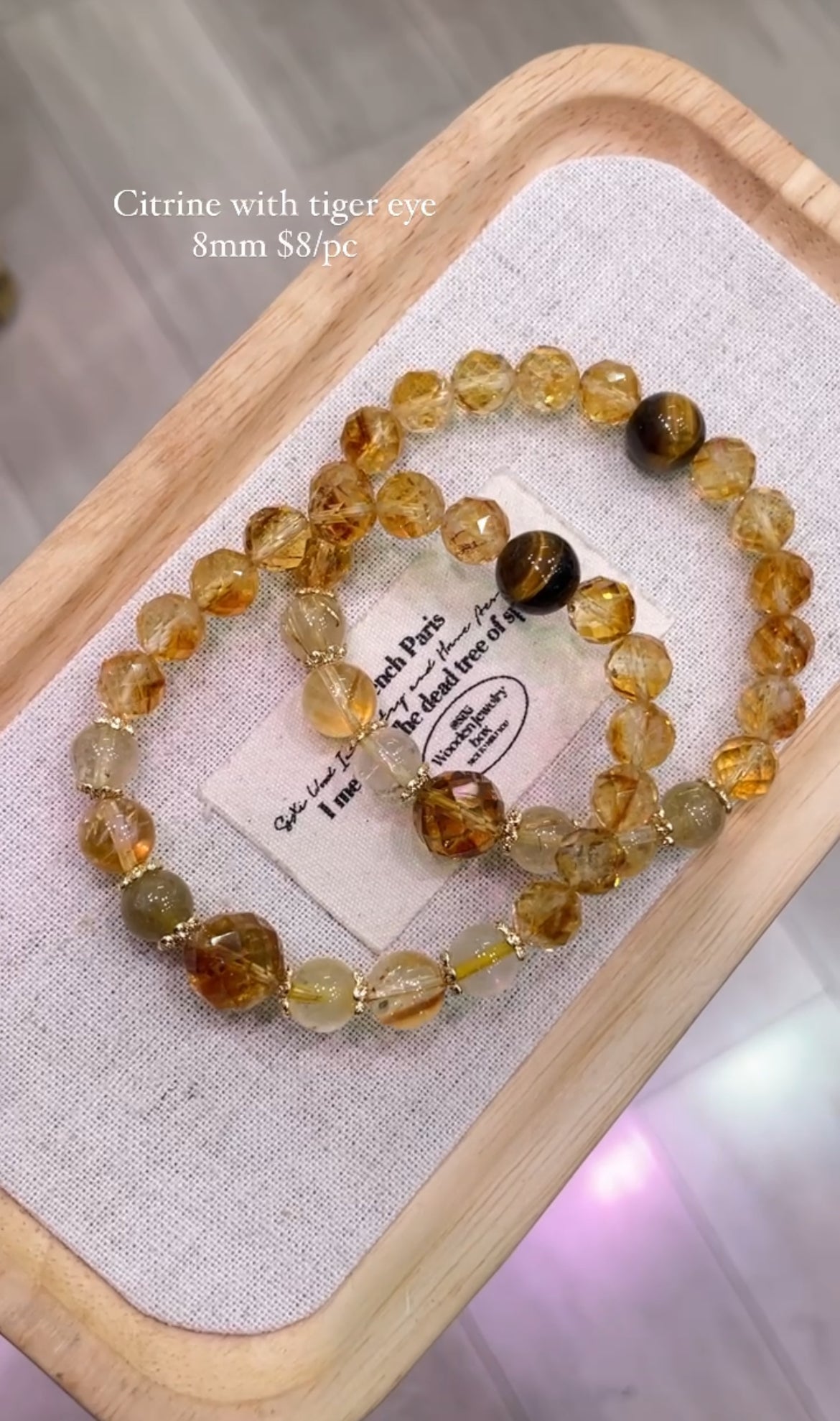 citrine with yellow tiger eye bracelet 8mm