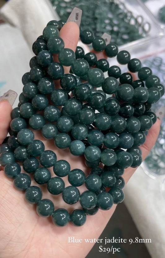 blue water jade bracelet 9.8mm