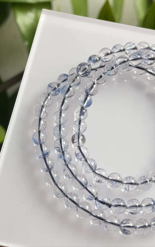 old mine dumortierite 3 wrap bracelet 5.5-5.7mm