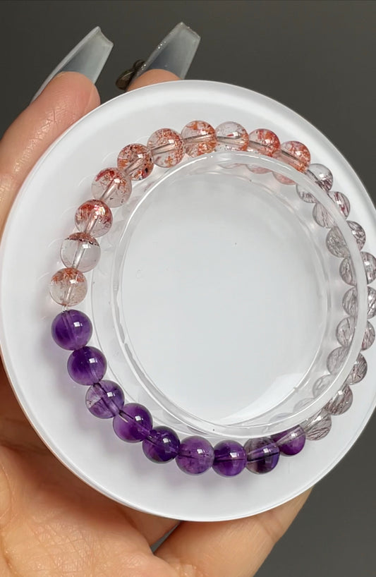 super seven & golden strawberry bracelet 6.8mm