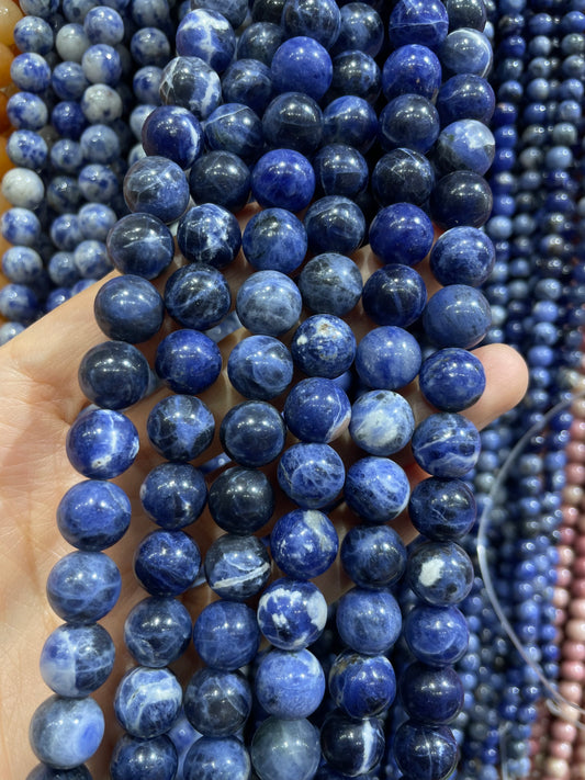natural blue sodalite strand