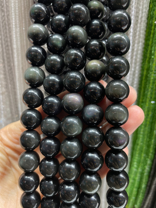 double flash rainbow obsidian strand