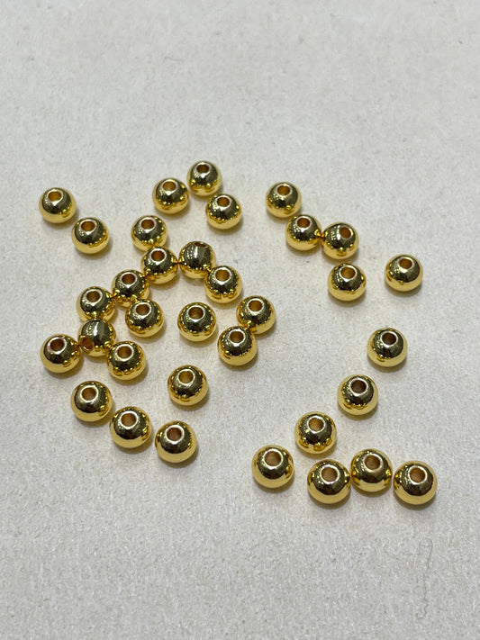 18k gold plated alloy round bead spacer 100pcs/bag