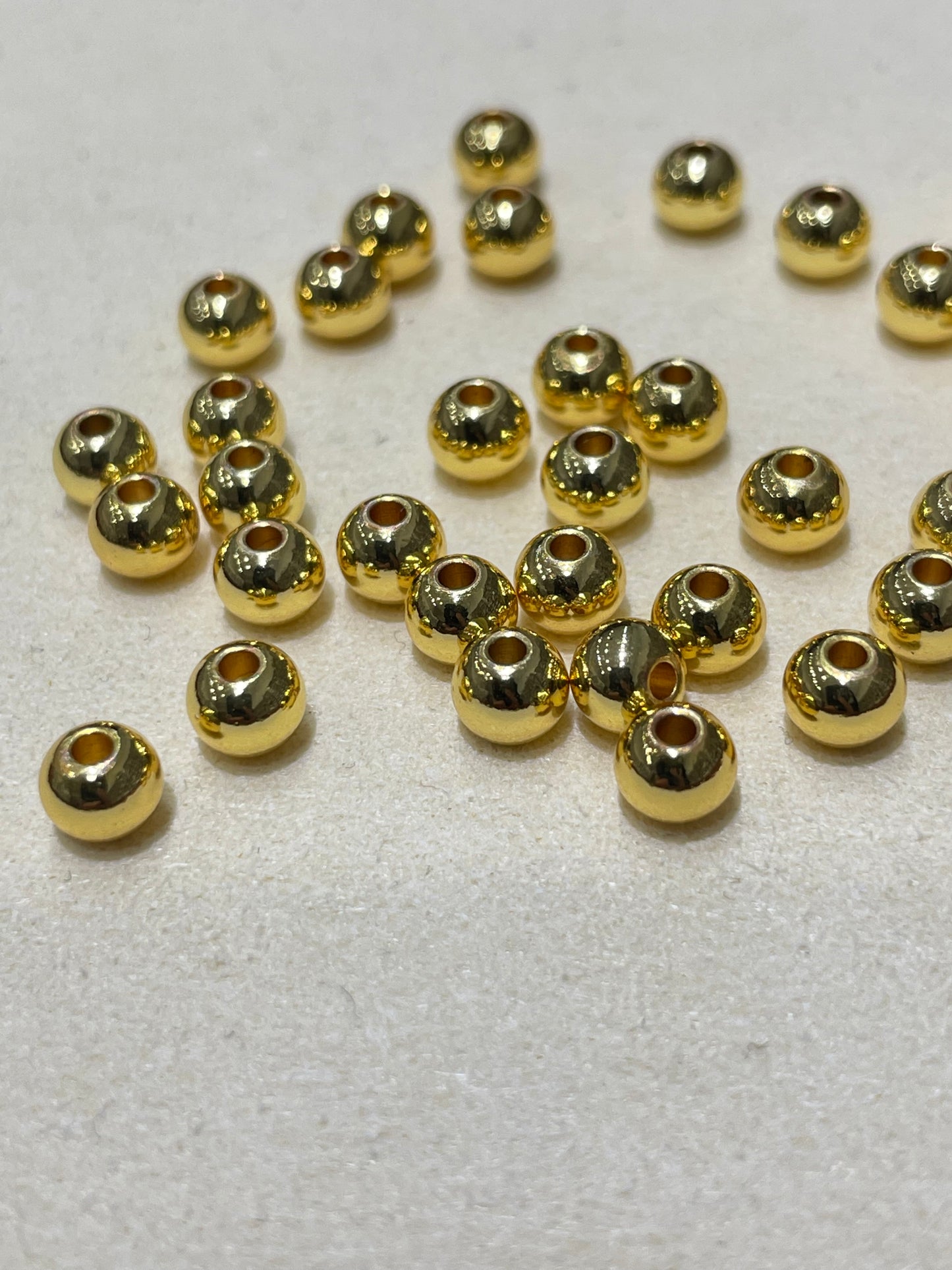 18k gold plated alloy round bead spacer 100pcs/bag