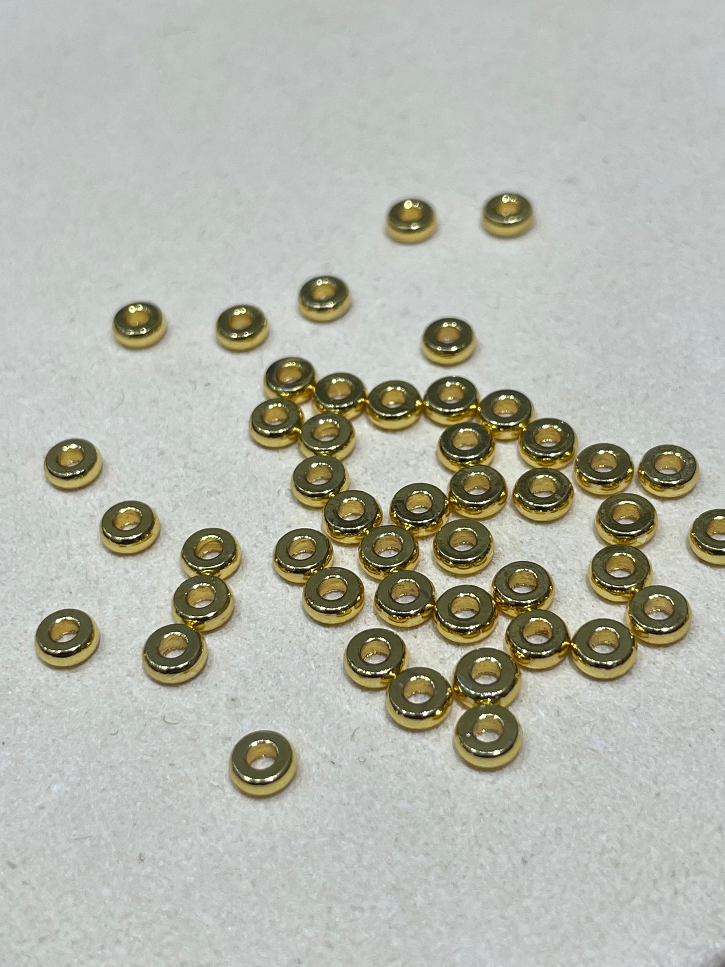 18k gold plated alloy flat round spacer 100pcs/bag