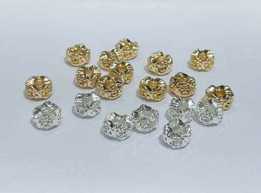 rose alloy 8mm spacer 100pcs/bag