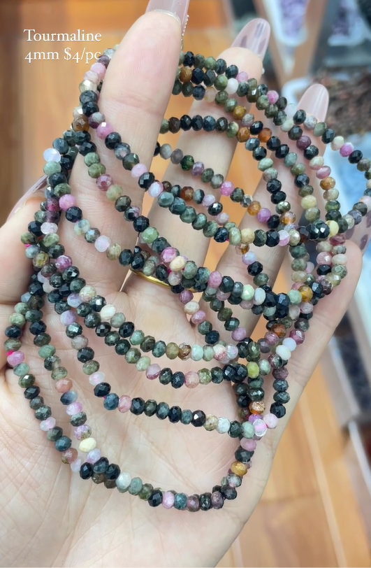 faceted tourmaline 4mm bralecet